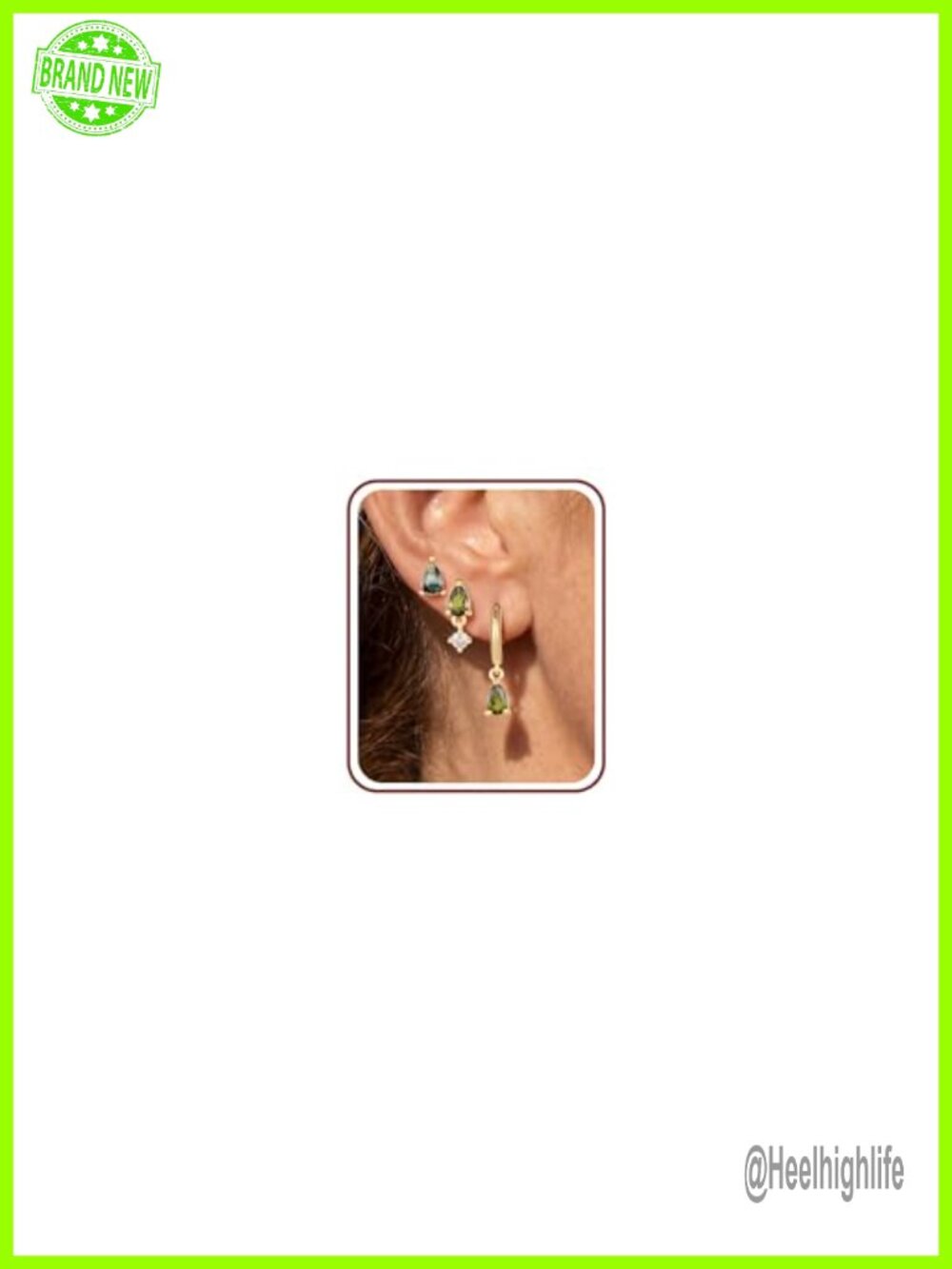 3 Pair Huggie Hoop Earrings 925 Silver 14K Gold Plated CZ Hypoallergenic Set